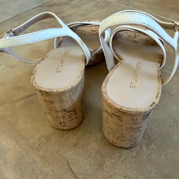 Stuart Weitzman White Dayna Platform Sandals Size 6 - Picture 3 of 5